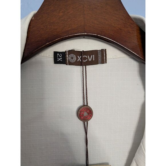 XCVI White Cotton Utility Blazer Jacket Pockets Drawstrings 2X Womens Casual - Picture 3 of 16